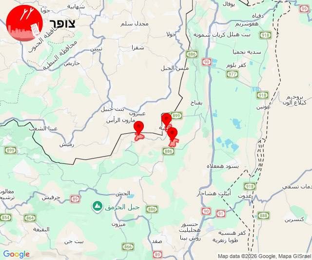 صفارات الإنذار تتواصل في شمال البلاد بعد رشقة صاروخية من حزب الله